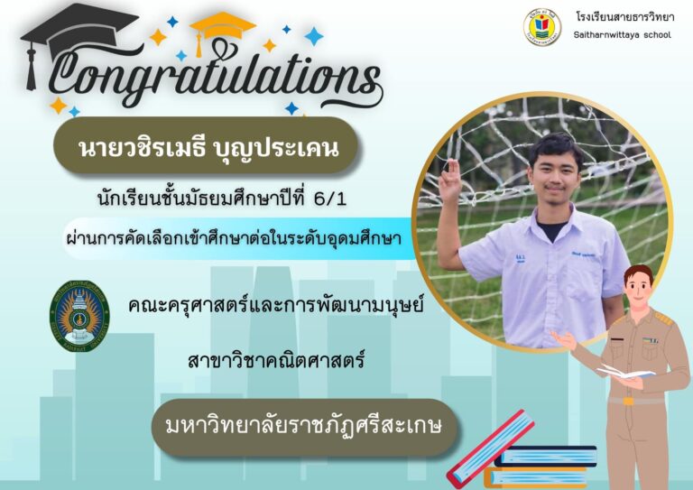 ขอแสดงความยินดีกับนักเรียนชั้น ม.6