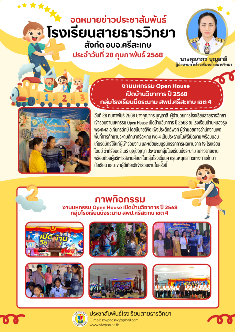 ร่วมงานเปิดบ้านวิชาการกลุ่มโรงเรียนบึงระนาม