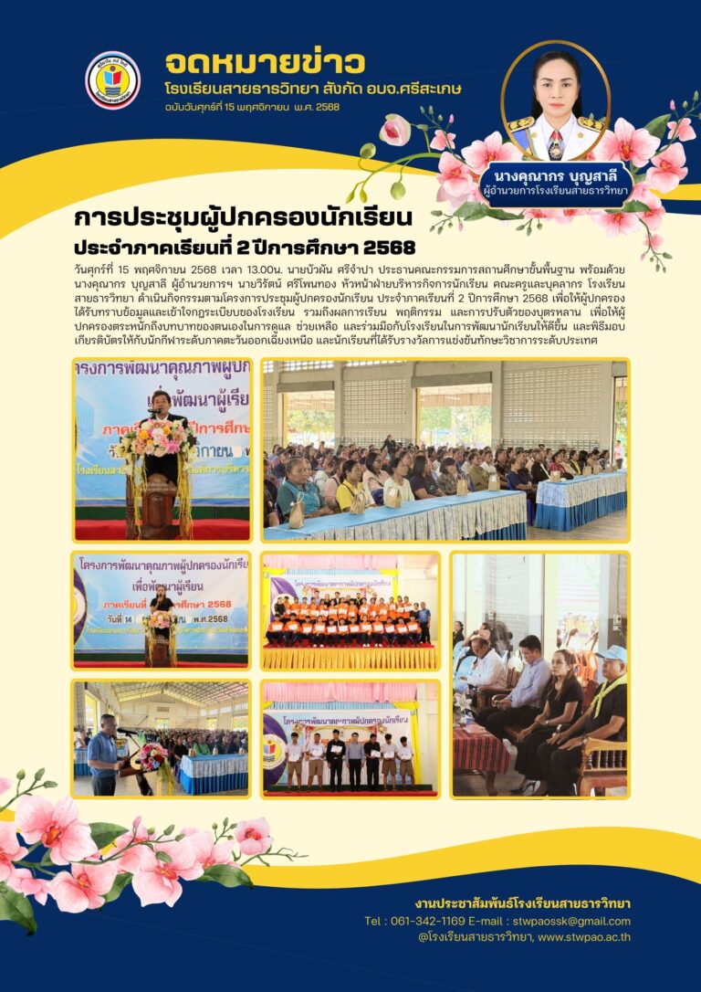 ประชุมผู้ปกครองภาคเรียนที่ 2/2568